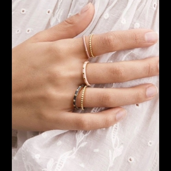 Gorjana Amalfi Pink Ring Trio- Size 7 - Picture 2 of 4